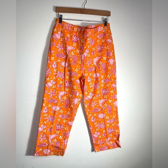 Lilly Pulitzer Orange Sea Animals Print Capri pants - Picture 1 of 8
